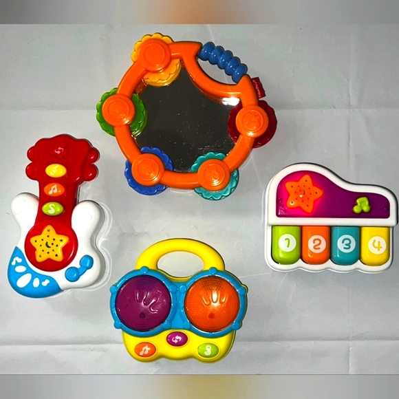 Source Unknown Other - Portable Set of 4 (Piano, Bongo Drums, Guitar & Tambourine ) Development Toys